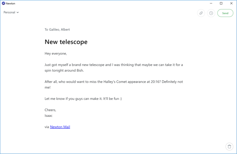 Clutter-free compose screen to help you write long emails 